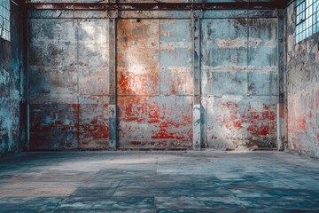 Grunge warehouse interior, a textured shot featuring the interior of a grunge warehouse.