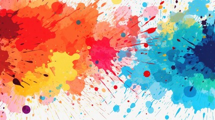 Colorful smooth splashes of paint watercolor style on a white background. Generate AI image