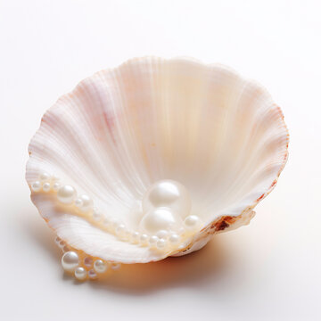 a shell with pearls in it