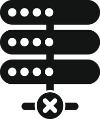 Server data restricted icon simple vector. Creative input. Data server safety