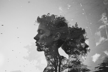 Double Exposure Magic with Woman's Face