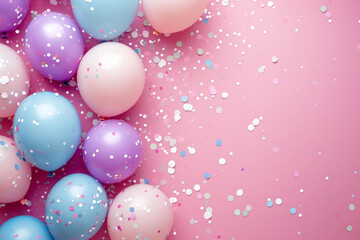 Colorful Balloons Abstract Background with Copy Space