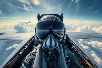 Stealth Fighter Pilot in Action Top Gun Tactics - obrazy, fototapety, plakaty