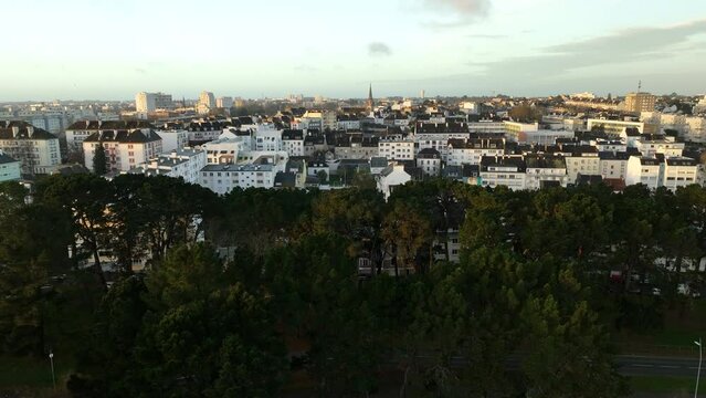 Soft sunrise over the coastal city of Lorient.