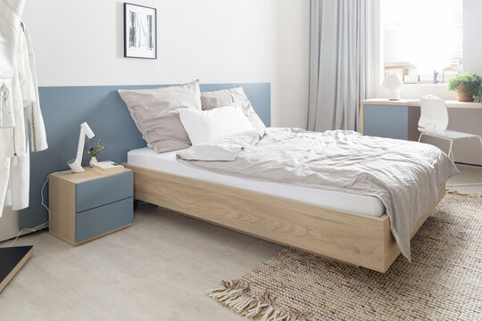 modern bedroom interior in minimal style, 3d rendering