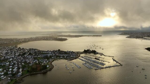 Lorient's waterside community in soft light.