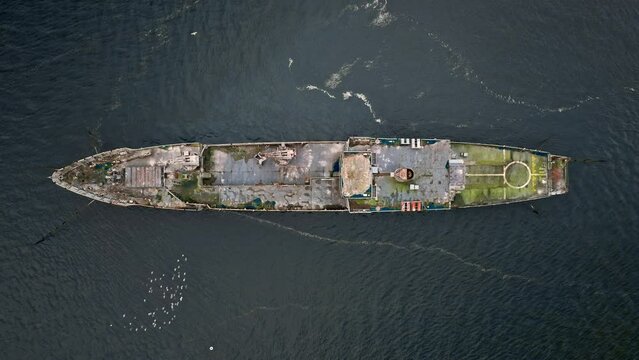 old vessel aerial top shot Lorient France 