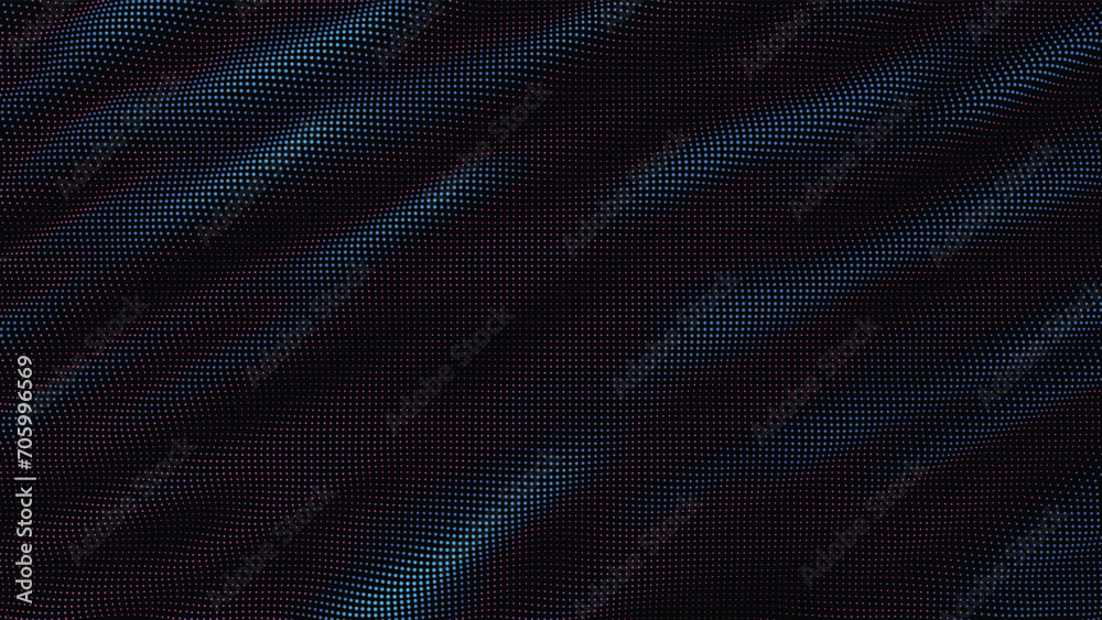 Poster waves of colorful points. digital data splash of point array. futuristic smooth glitch ui element
