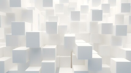 Random Shifted White Cube Boxes Block Background

