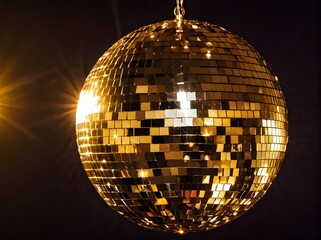 Soir&eacute;e &eacute;blouissante avec boule &agrave; facette dor&eacute;e
