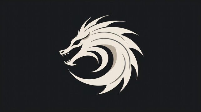 Monochromatic symbol of a dragon