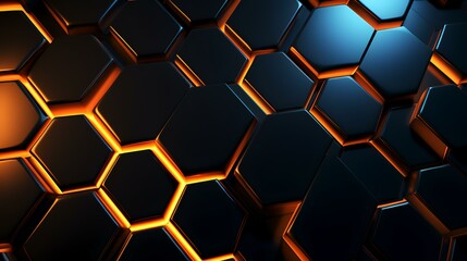 Technical 3D Hexagonal Background Design

