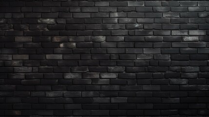 Texture of a Black Painted Brick Wall as a Background

