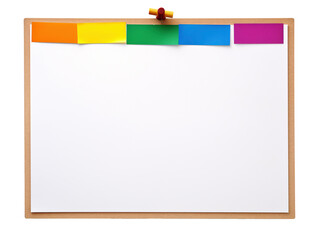 a cork board with colorful sticky notes attached to it
