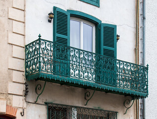 Balcon en fer forg&eacute;, ari&egrave;ge, France