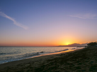 Golden Sunset Over Peaceful Beach Shore