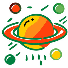 Fototapeta premium Doodle Planet - Generative Ai, Üretken yapay zeka 