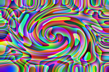 Dynamiczna wielokolorowa kompozycja ze spiralnym wirem w centrum - abstrakcyjne tło, tekstura