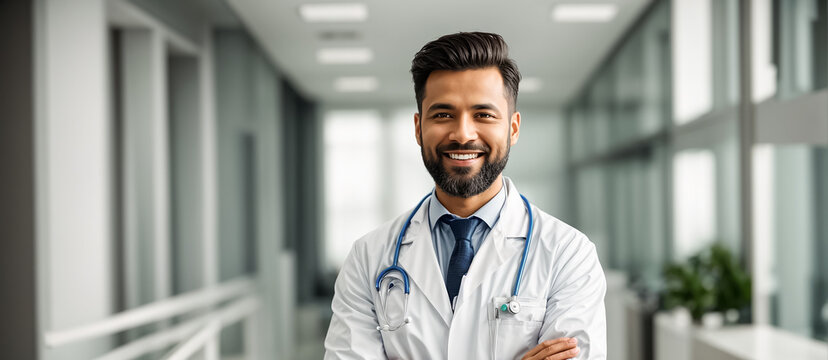 Smiling male doctor in clinic job