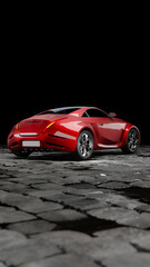 Modern unbranded red sports car - 706000900