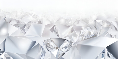 Diamond Delight,  White Crystal Background Illuminated with Triangles, Sleek Sophistication, Modern White Crystal Design with Geometric Triangles generative AI