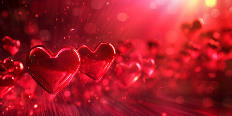 valentine's day background with hearts banner