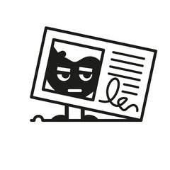 Romantic heart, composition of a cheerful heart smiling on a postcard. A loving heart for February 14, Valentine's Day and March 8. Postcard for the holiday. Vector Illustration.