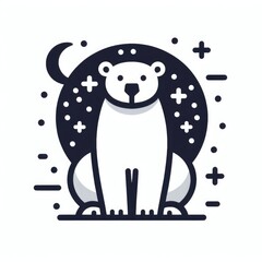 Fototapeta premium Polar bear icon.
