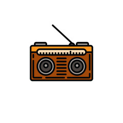 Original vector illustration. The contour icon of the radio receiver. A design element.