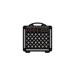 Original vector illustration. The contour icon of the guitar combo amplifier. A design element.