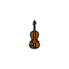 Fototapeta premium Original vector illustration. A contour icon. A bowed musical instrument. Violin. A design element.