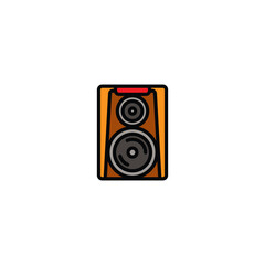 Original vector illustration. The outline icon of a large music speaker. A design element.