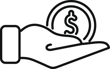Keep care money icon outline vector. Support bank finance. Grant pandemic