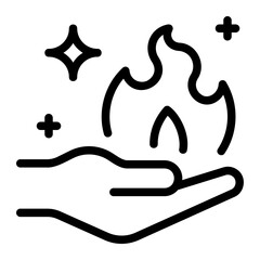 magic fire line icon