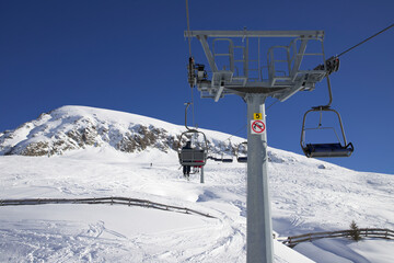 Skigebiet in Meran in Tirol in den Alpen