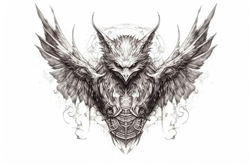 Obraz premium Tattoo, patterns applied to the body. Sketches of drawings, in a creative style. Art sketch, stencil for redrawing. Drawing on the human skin.