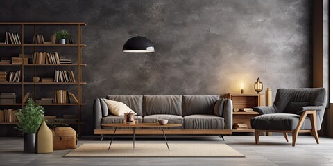 A modern living room with attractive furniture.