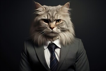 Portrait of a Cat in a Suit 