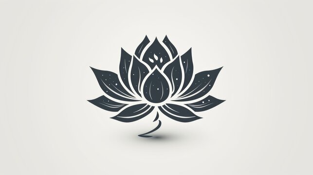 A black and white image of a lotus flower.