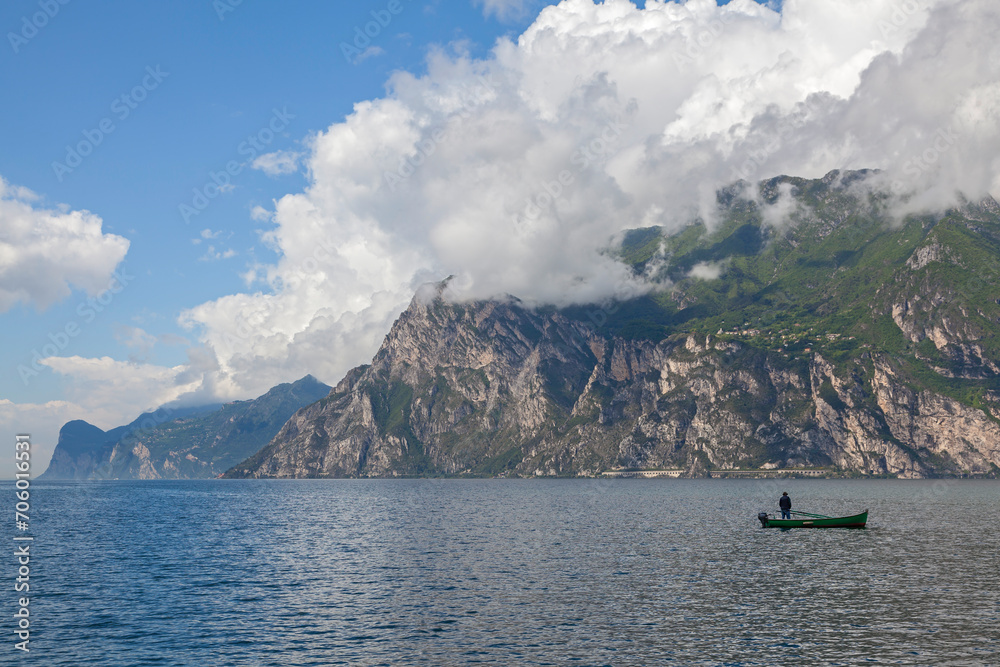 Sticker Fischer auf dem Gardasee