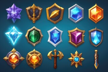 gaming icons, RPG, games Generative IA