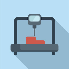 Human bio printer icon flat vector. Bioprinting medical. Machine monitor