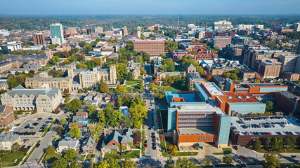 Aerial View of University Campus and Urban Mix, Ann Arbor