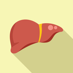 Liver transplant icon flat vector. Surgery medical science. Bioprinting cellular