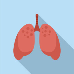 Lungs transplant icon flat vector. Anatomy human organ. Cellular future