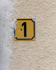 House number one on the wall