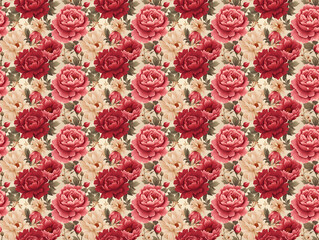Üppig dichtes schweres Rosenmuster Rosen Hintergrund Textur endlos und nathlos gekachelt