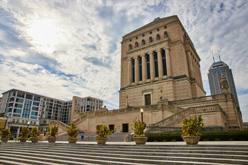 Indiana World War Memorial with Dramatic Sky, Indianapolis