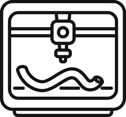 3d printer icon outline vector. Bioprinting organ. Machine science future