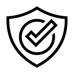 Icono de escudo de protección y seguridad. Ilustración vectorial - obrazy, fototapety, plakaty